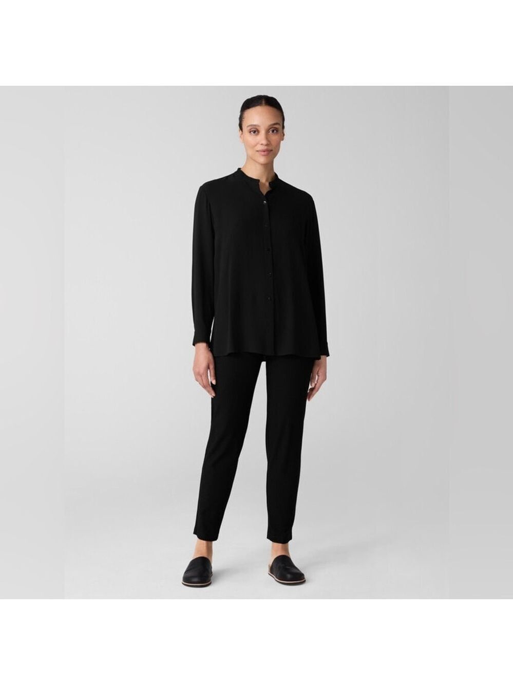 Eileen Fisher Black Lightweight Pants Small Rayon Lycra